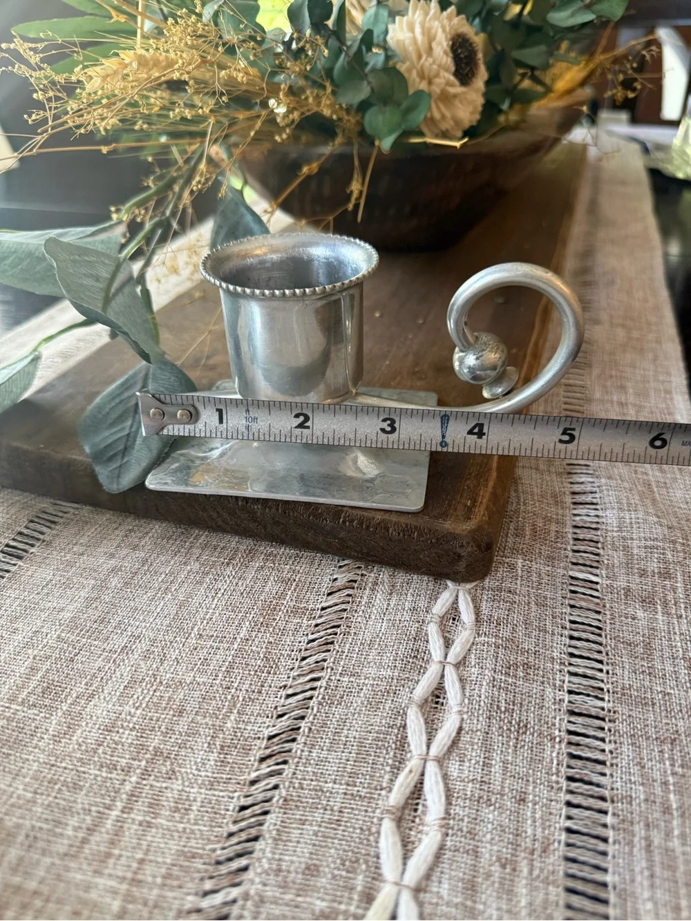 B.W. Buenilum Hand Wrought Aluminum Hammered CANDLESTICK Pair Vintage - Picture 5 of 6